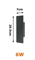 Moderne LED-Aussenleuchte mit Auf/Ab-Licht – Vertikale Wandleuchte, IP65 wasserdicht
