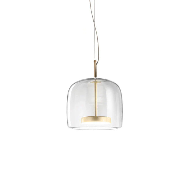 Moderne LED-Pendelleuchte aus Glas mit goldenem Finish