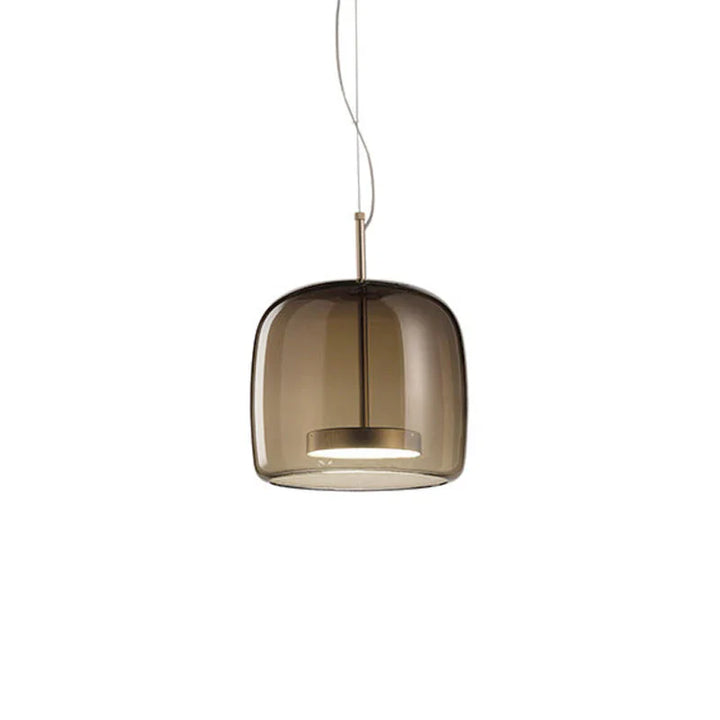 Moderne LED-Pendelleuchte aus Glas mit goldenem Finish