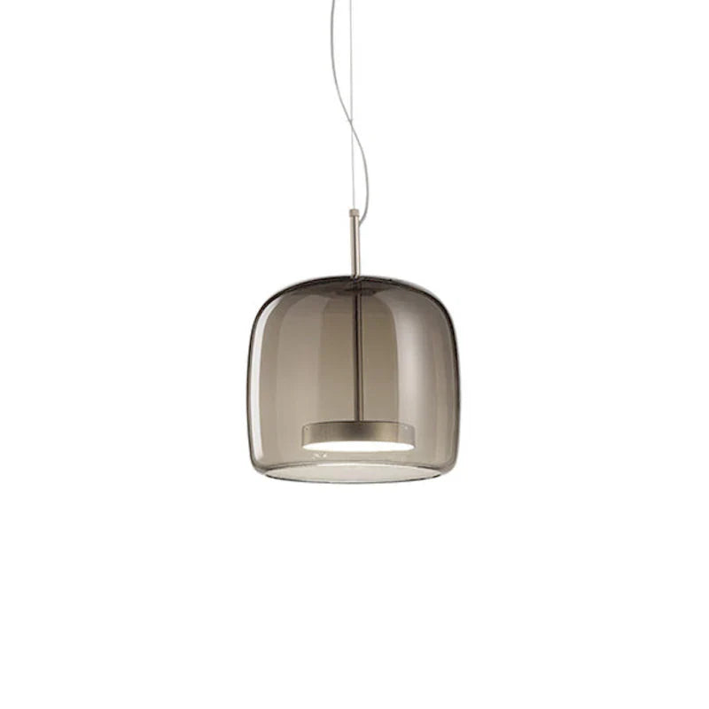 Moderne LED-Pendelleuchte aus Glas mit goldenem Finish