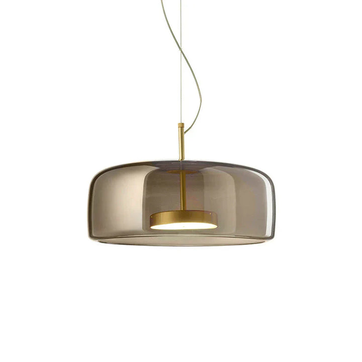 Moderne LED-Pendelleuchte aus Glas mit goldenem Finish