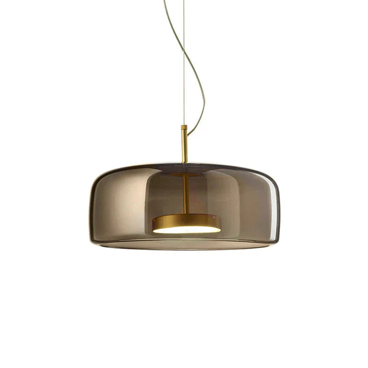 Moderne LED-Pendelleuchte aus Glas mit goldenem Finish