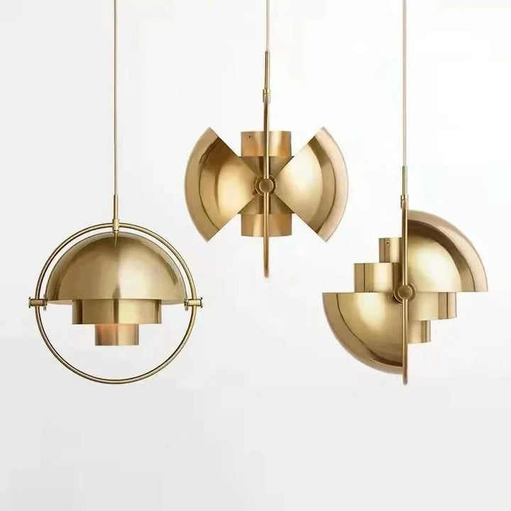 Designer-Pendelleuchte mit Metallschirm und Zierring
