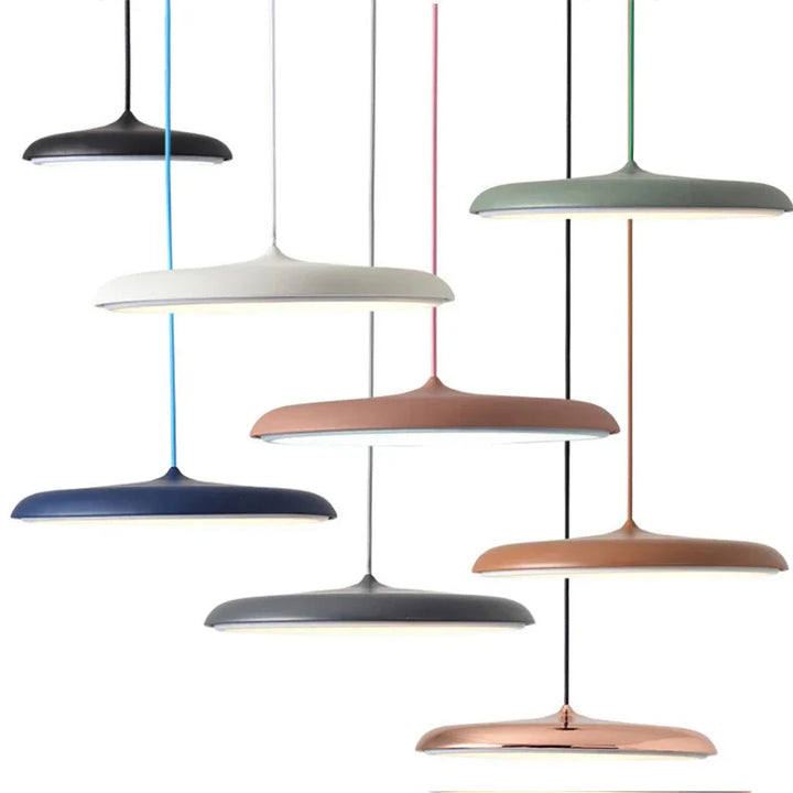 Moderne LED-Pendelleuchte mit ultraflachem Schirm – Designerleuchte für Wohn- oder Esszimmer