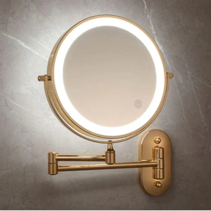 Wand-Kosmetikspiegel mit LED-Beleuchtung und Vergrösserung