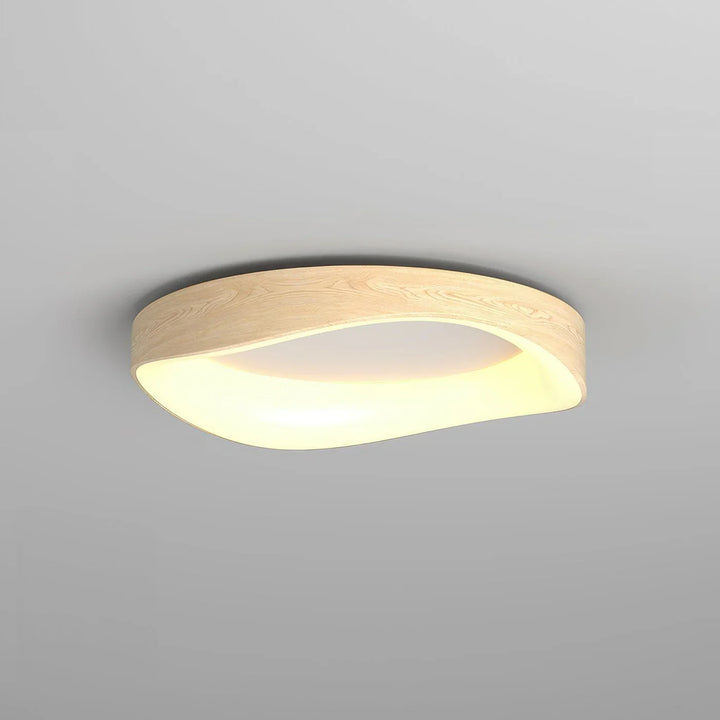 Skandinavische LED-Deckenleuchte – Moderne Aufbauleuchte mit Holzoptik