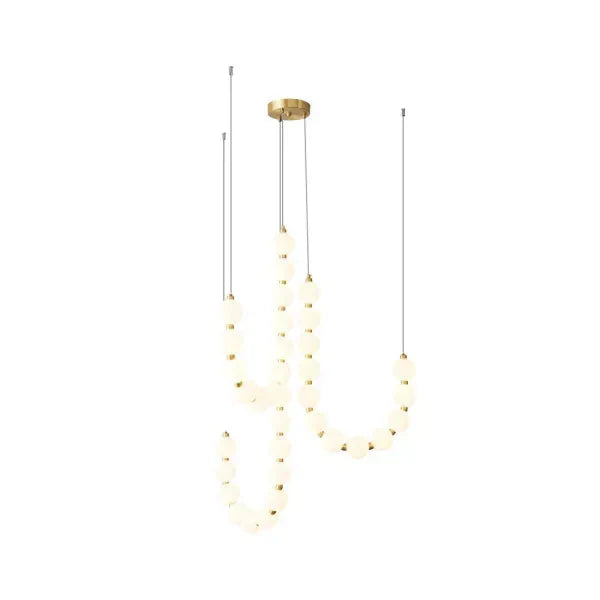 Moderne LED-Pendelleuchte – ausdrucksstarke Kugelkette aus Lichtbällen