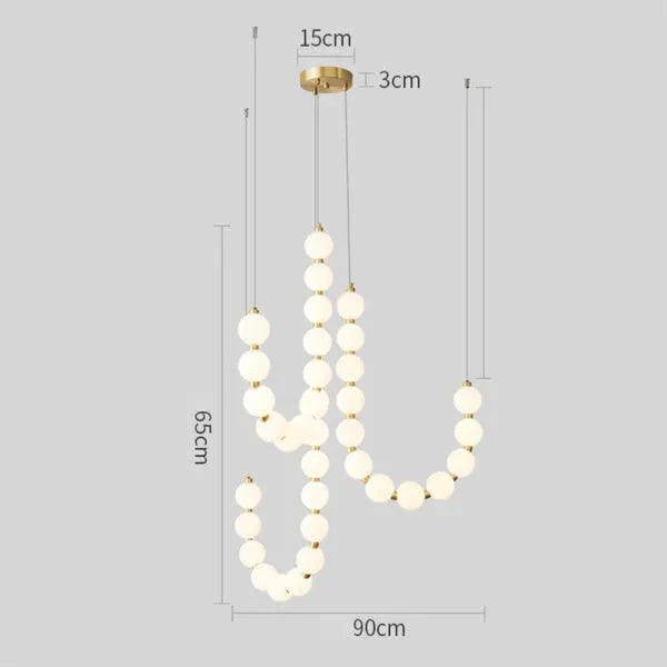 Moderne LED-Pendelleuchte – ausdrucksstarke Kugelkette aus Lichtbällen