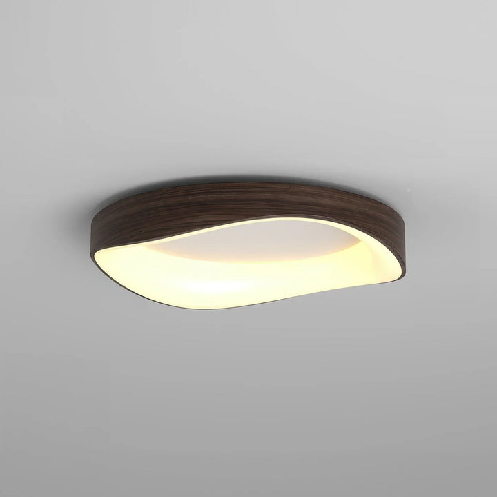 Skandinavische LED-Deckenleuchte – Moderne Aufbauleuchte mit Holzoptik