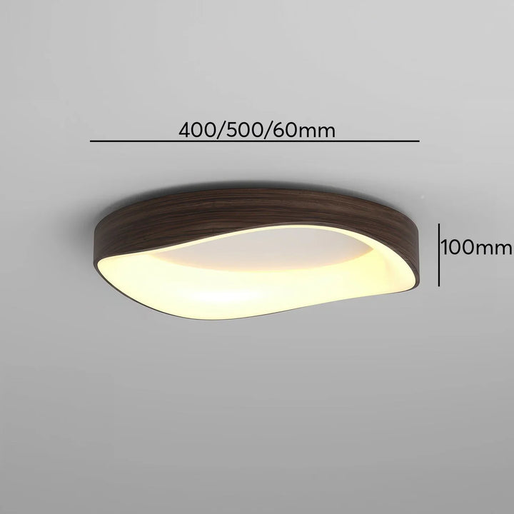 Skandinavische LED-Deckenleuchte – Moderne Aufbauleuchte mit Holzoptik