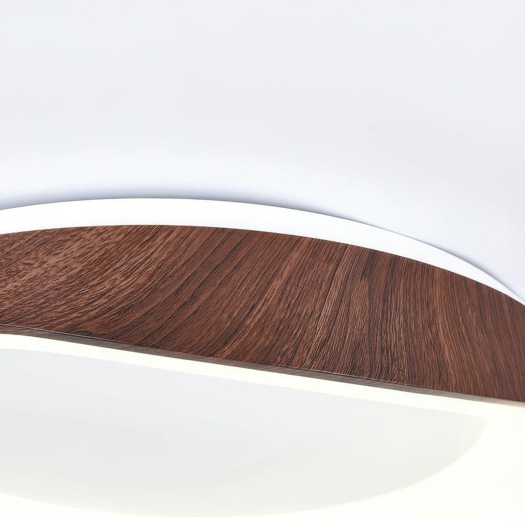 Skandinavische LED-Deckenleuchte – Moderne Aufbauleuchte mit Holzoptik