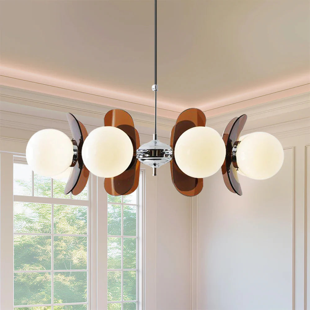 Pendelleuchte im Retro-Bauhaus-Stil mit Kugelschirmen