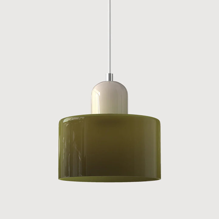 Moderne Pendelleuchte aus farbigem Glas im Bauhaus-Stil