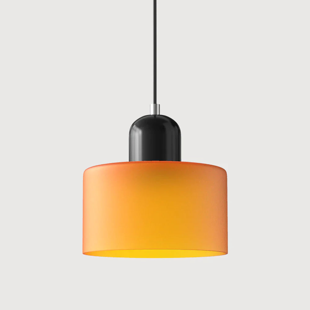 Moderne Pendelleuchte aus farbigem Glas im Bauhaus-Stil