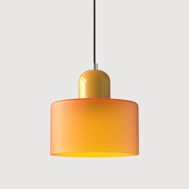 Moderne Pendelleuchte aus farbigem Glas im Bauhaus-Stil