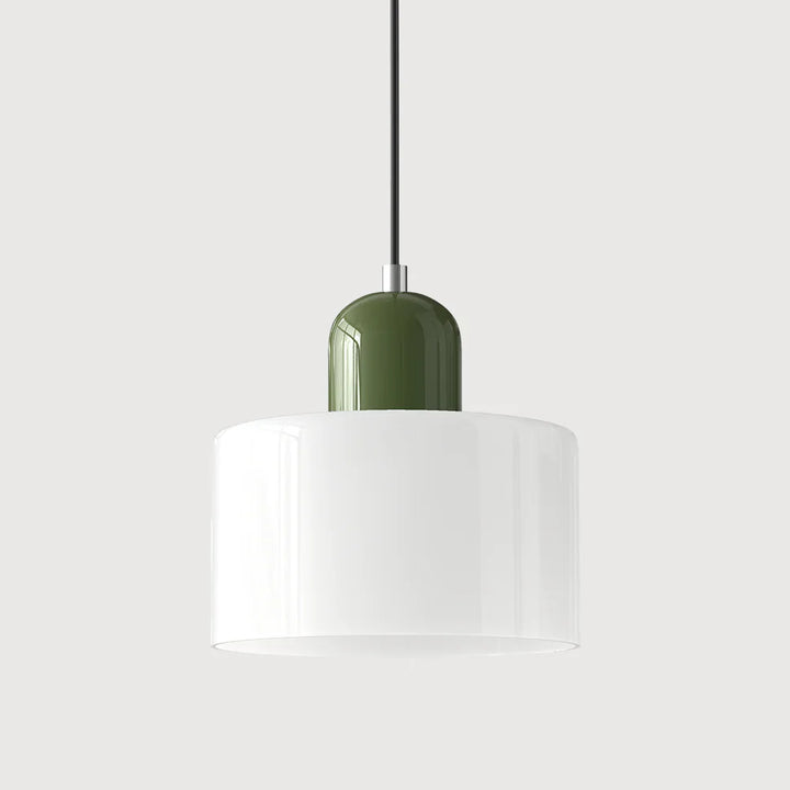 Moderne Pendelleuchte aus farbigem Glas im Bauhaus-Stil