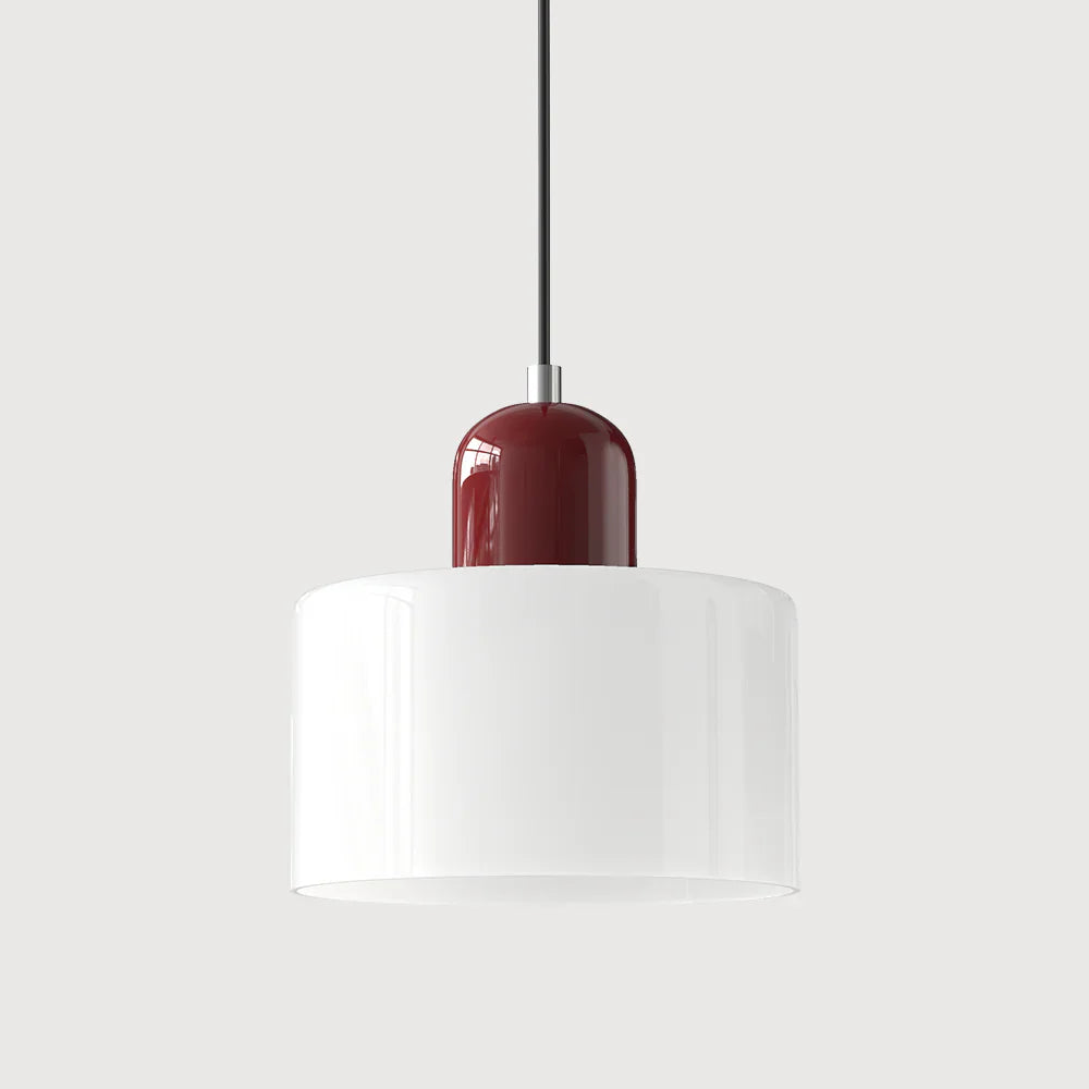 Moderne Pendelleuchte aus farbigem Glas im Bauhaus-Stil
