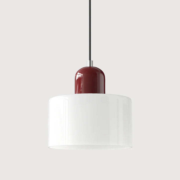 Moderne Pendelleuchte aus farbigem Glas im Bauhaus-Stil