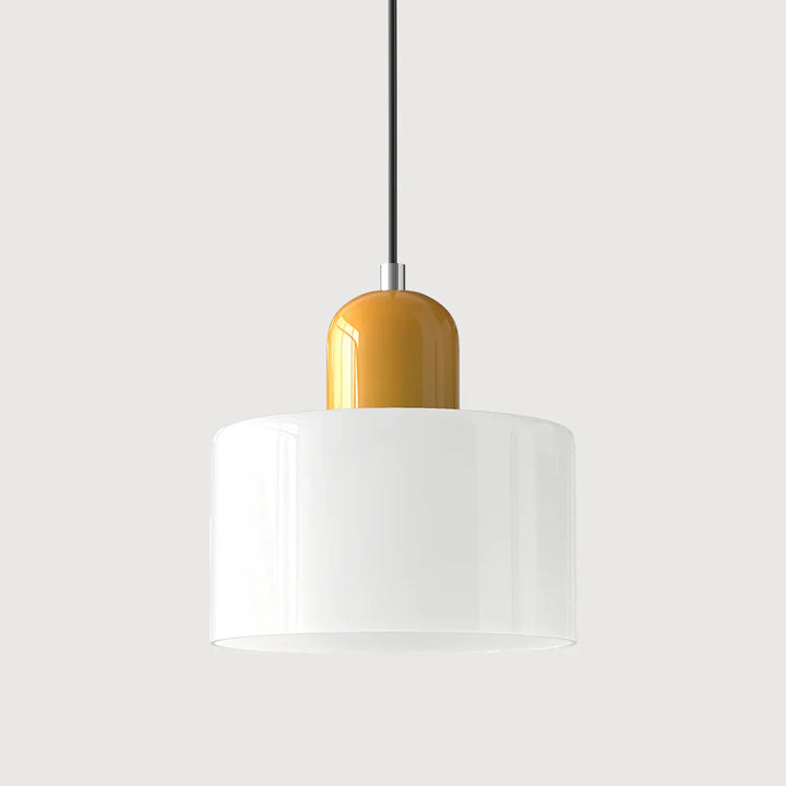 Moderne Pendelleuchte aus farbigem Glas im Bauhaus-Stil
