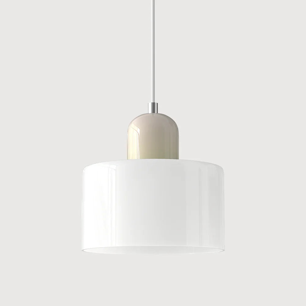 Moderne Pendelleuchte aus farbigem Glas im Bauhaus-Stil