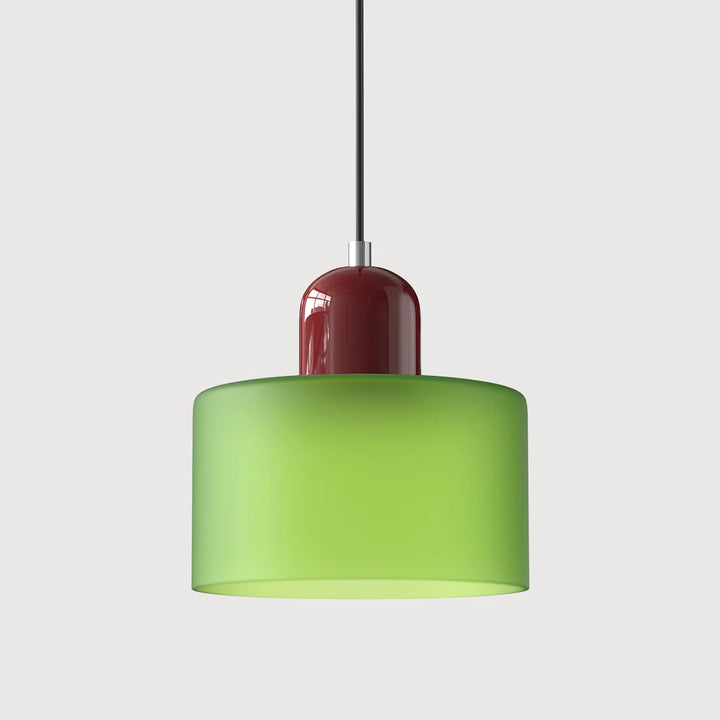 Moderne Pendelleuchte aus farbigem Glas im Bauhaus-Stil