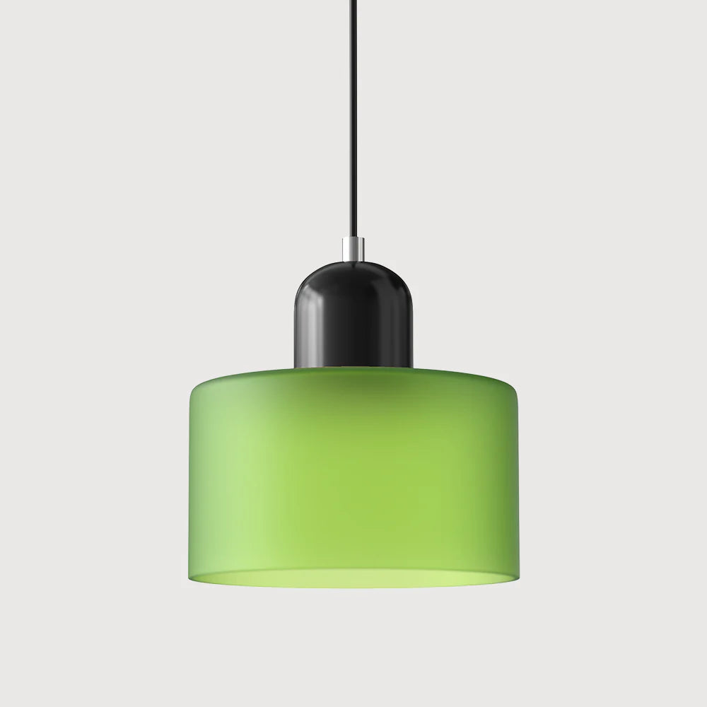 Moderne Pendelleuchte aus farbigem Glas im Bauhaus-Stil