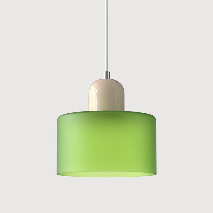 Moderne Pendelleuchte aus farbigem Glas im Bauhaus-Stil