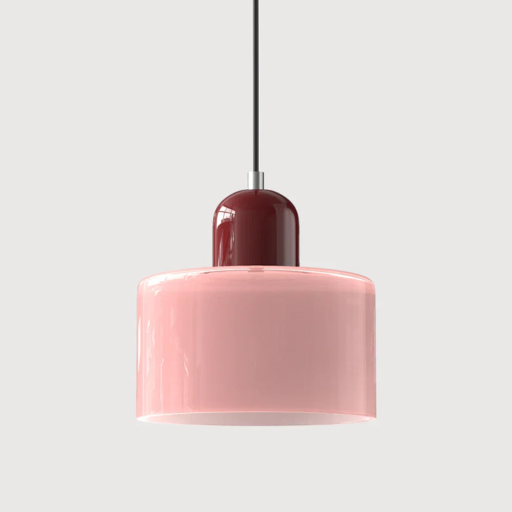Moderne Pendelleuchte aus farbigem Glas im Bauhaus-Stil