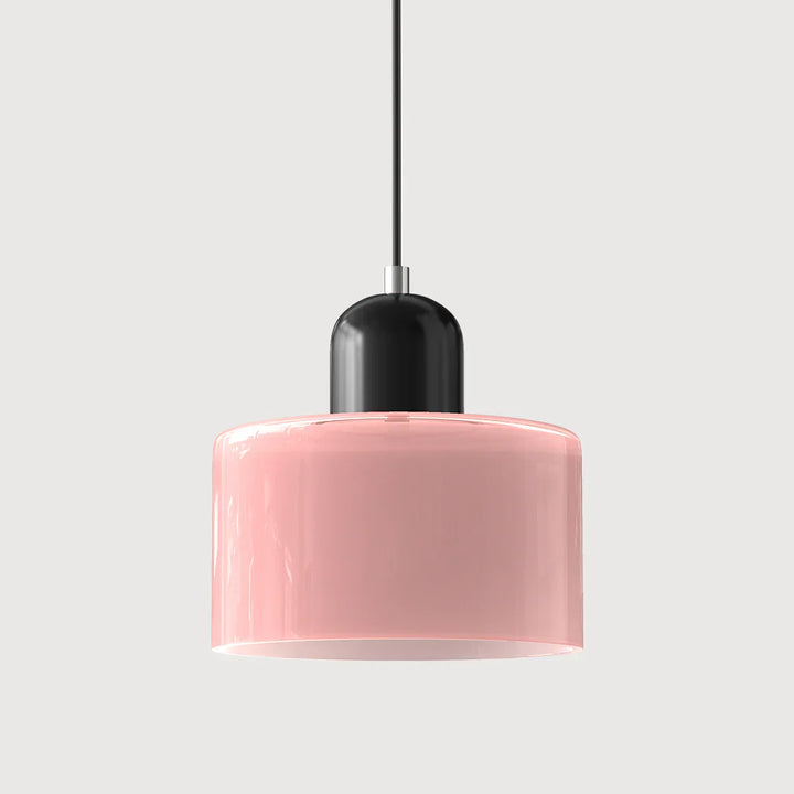 Moderne Pendelleuchte aus farbigem Glas im Bauhaus-Stil