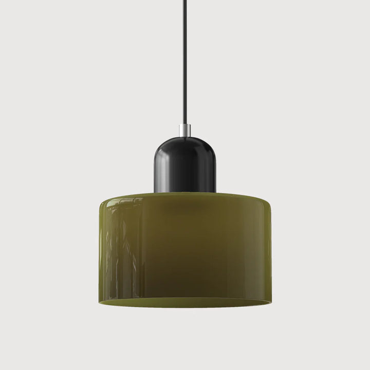 Moderne Pendelleuchte aus farbigem Glas im Bauhaus-Stil