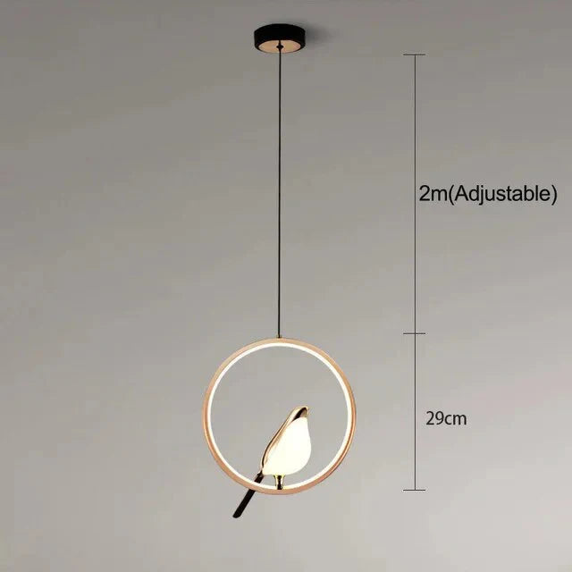 Luxus-Pendelleuchte mit goldenem Vogel